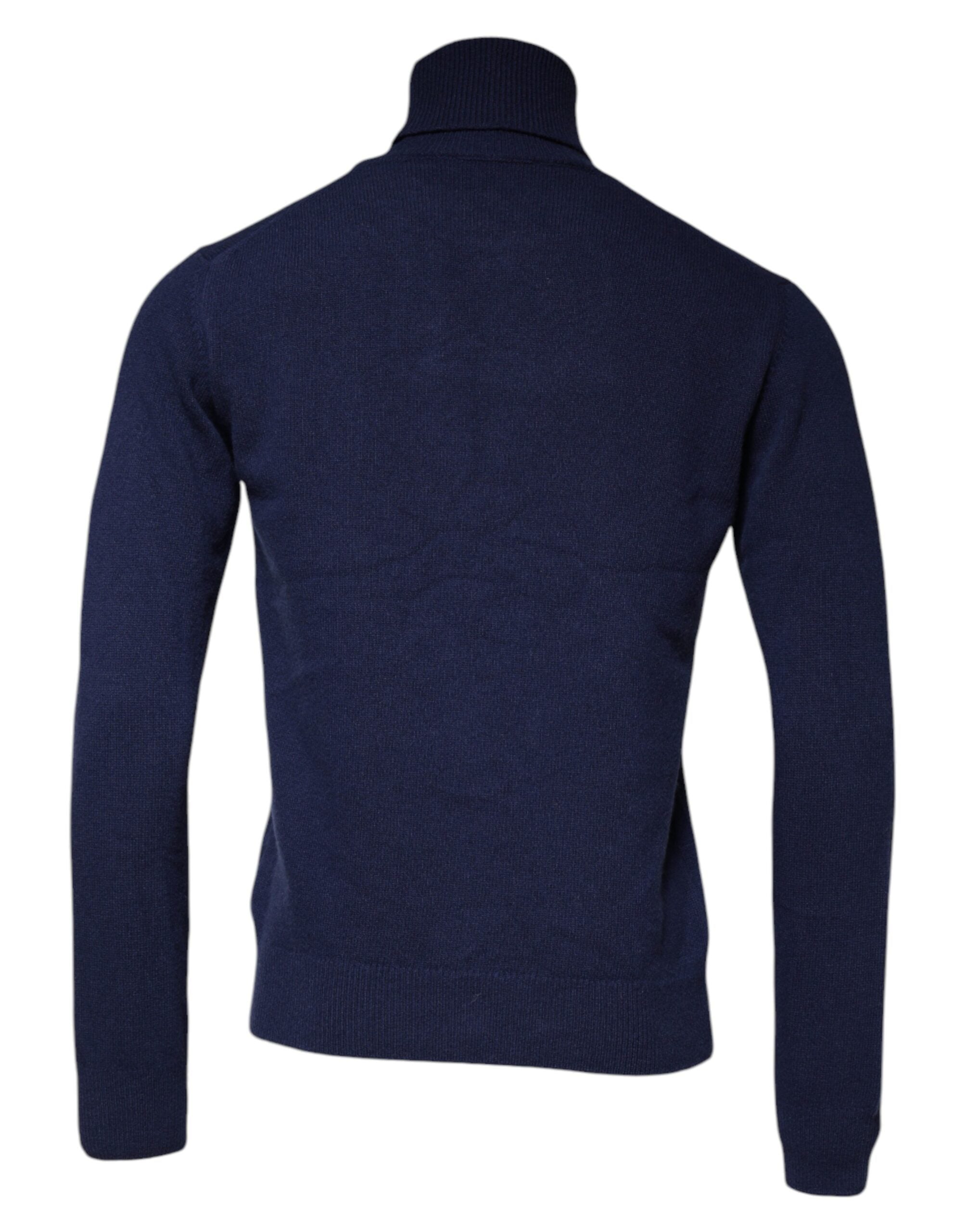 Pull à col roulé en laine bleue Dolce &amp; Gabbana