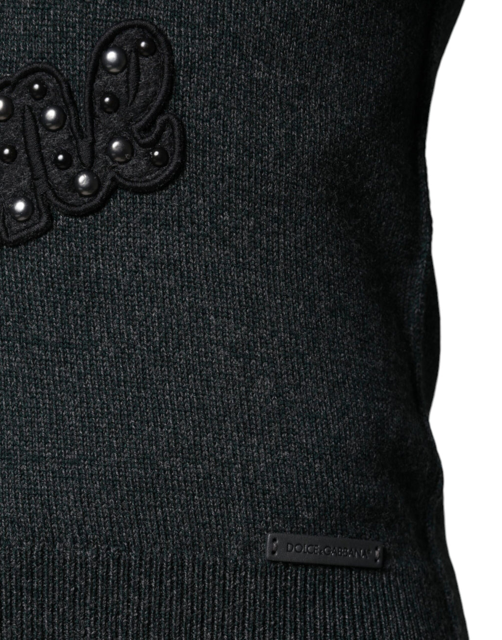 Pull ras du cou gris à ornements Dolce &amp; Gabbana
