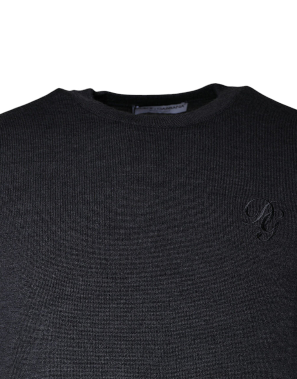 Pull ras du cou en laine gris foncé Dolce &amp; Gabbana