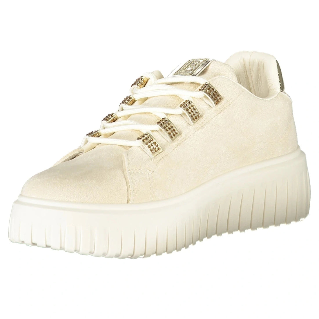 Beige Sports Shoes with Laces for Women