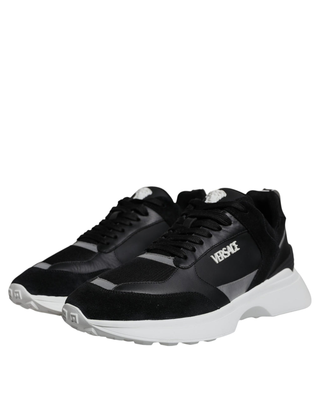 Baskets basses Versace en toile noire Quad Fabric Medusa