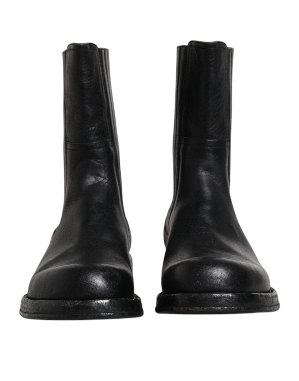 Dolce &amp; Gabbana – Wadenhohe Stiefel aus schwarzem Pferdeleder
