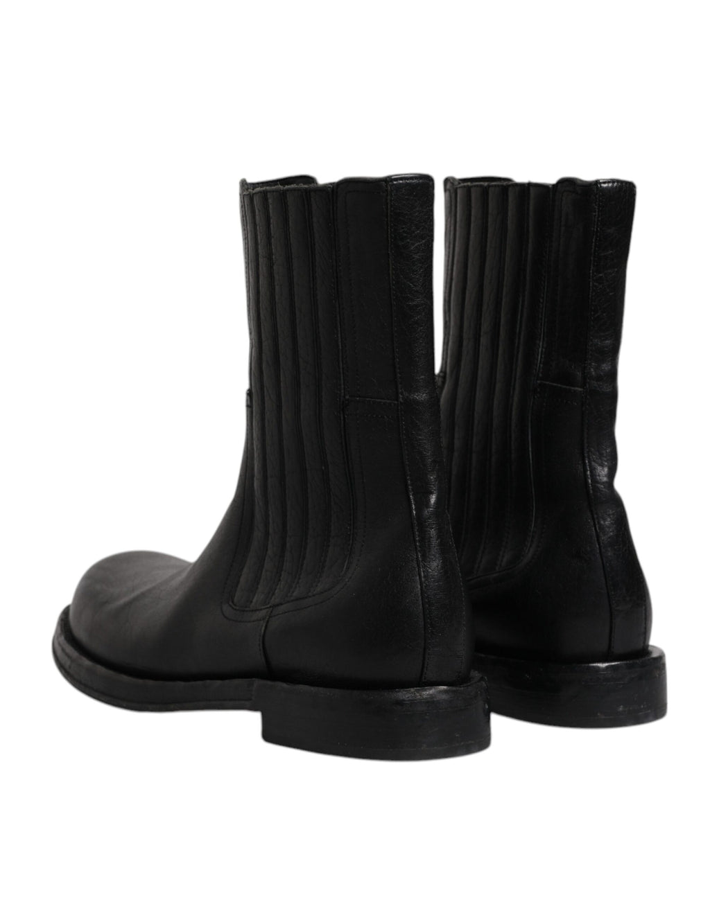 Dolce &amp; Gabbana – Wadenhohe Stiefel aus schwarzem Pferdeleder