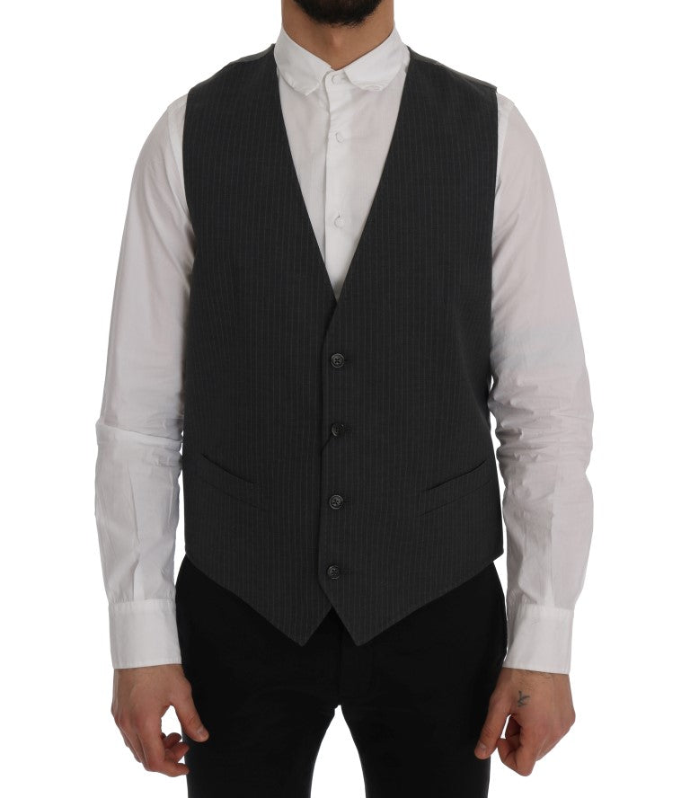 Gilet élégant à rayures grises Dolce &amp; Gabbana