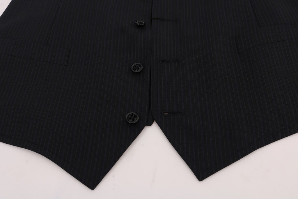 Dolce &amp; Gabbana – Elegante Weste aus gestreifter Wollmischung