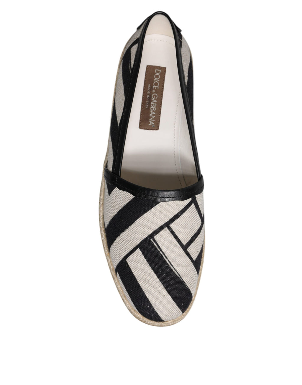 Espadrilles à enfiler Dolce &amp; Gabbana à rayures noires et blanches