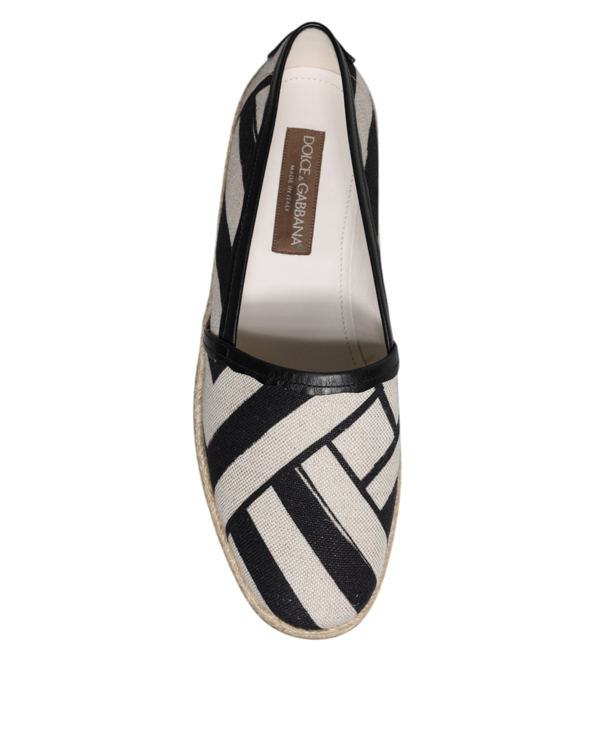 Espadrilles à enfiler Dolce &amp; Gabbana à rayures noires et blanches