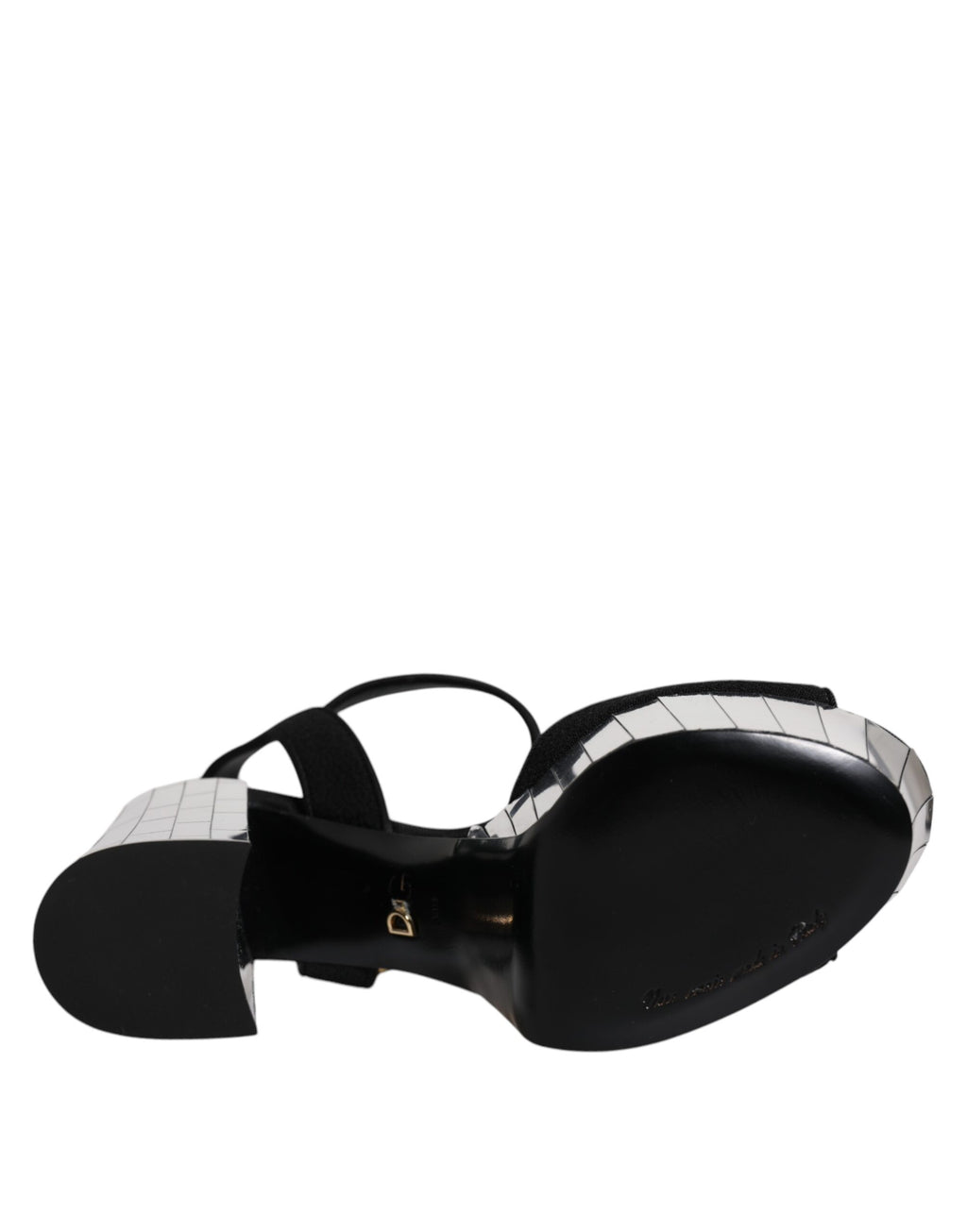 Sandales à plateforme et talons miroir noirs Dolce &amp; Gabbana