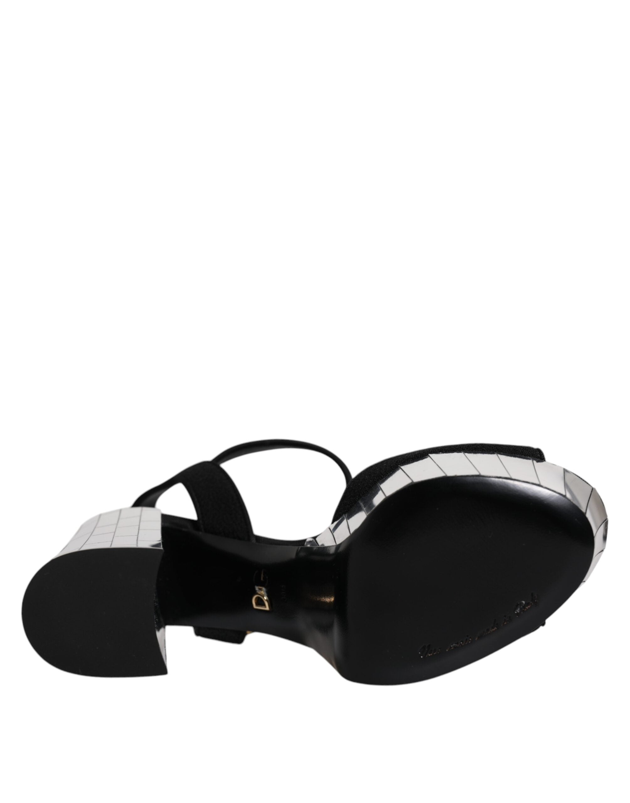 Sandales à plateforme et talons miroir noirs Dolce &amp; Gabbana