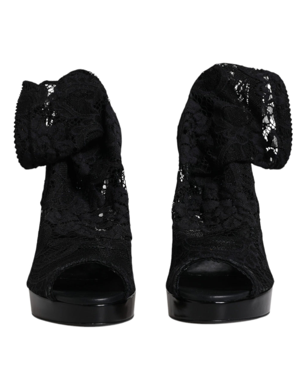 Bottes en dentelle extensible noires Taormina de Dolce &amp; Gabbana