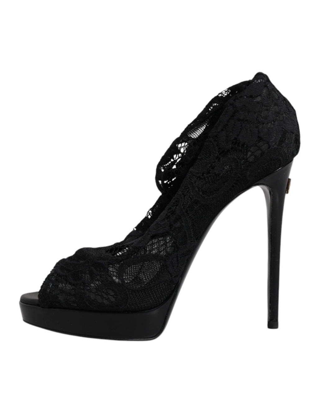 Bottes en dentelle extensible noires Taormina de Dolce &amp; Gabbana
