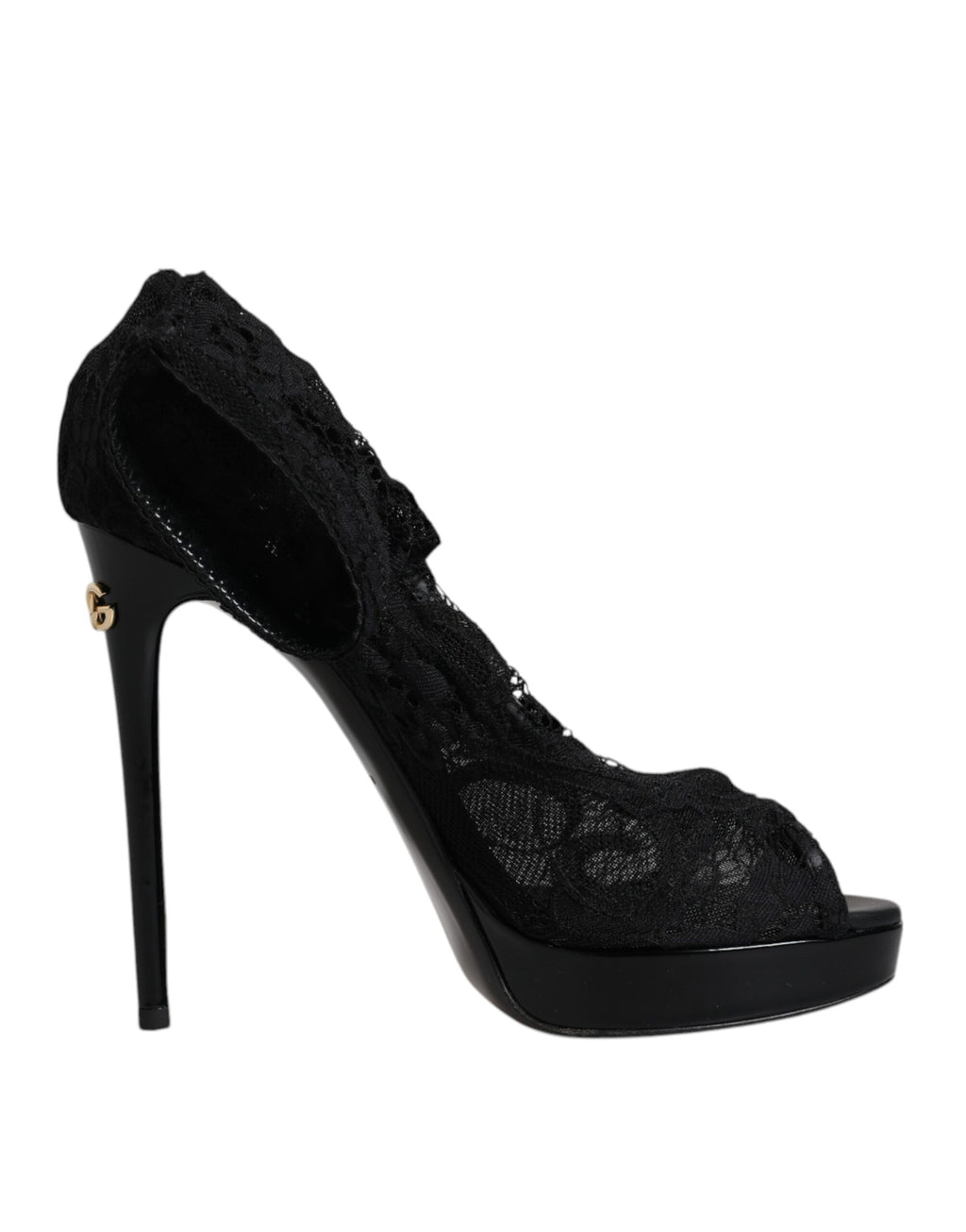 Bottes en dentelle extensible noires Taormina de Dolce &amp; Gabbana