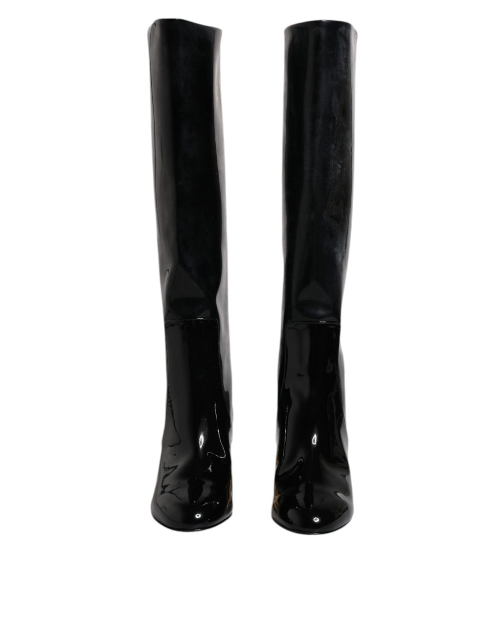 Dolce &amp; Gabbana – Schwarze Vally High-Stiefel aus Lackleder