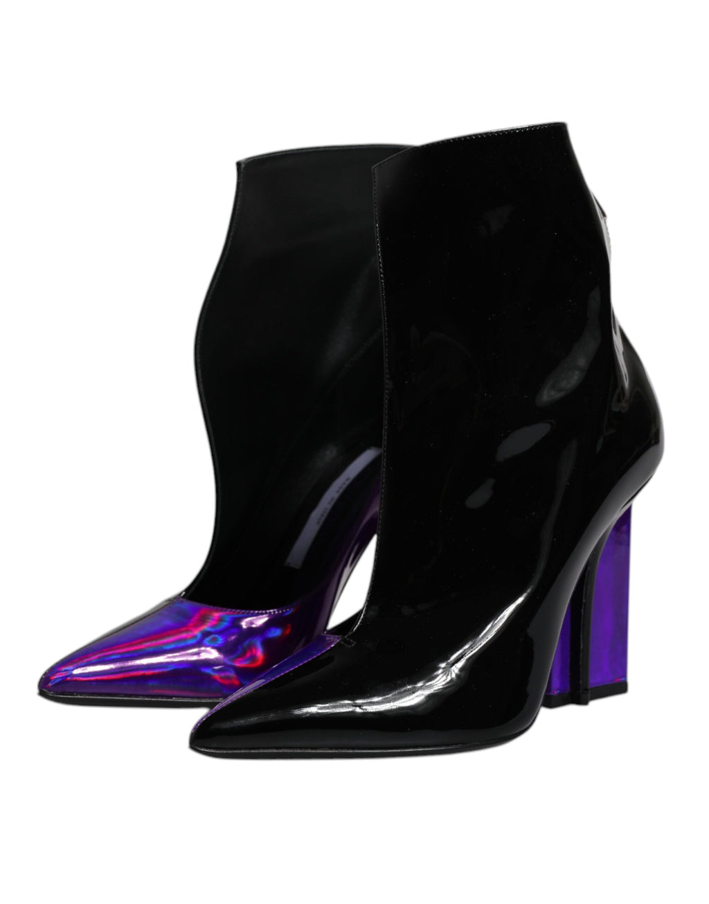 Dolce &amp; Gabbana Lila Schwarze spitze Stiefeletten