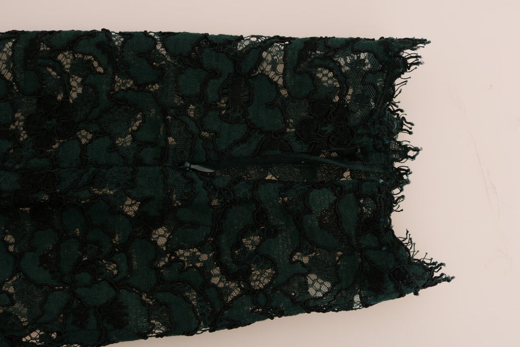Dolce &amp; Gabbana – Schmal geschnittene Hose mit Blumenspitze und hoher Taille