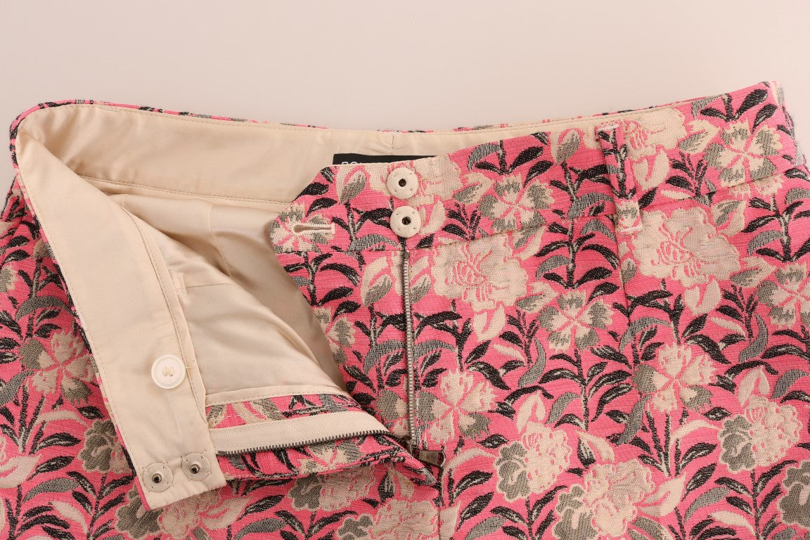 Pantalon élégant en brocart floral Dolce &amp; Gabbana