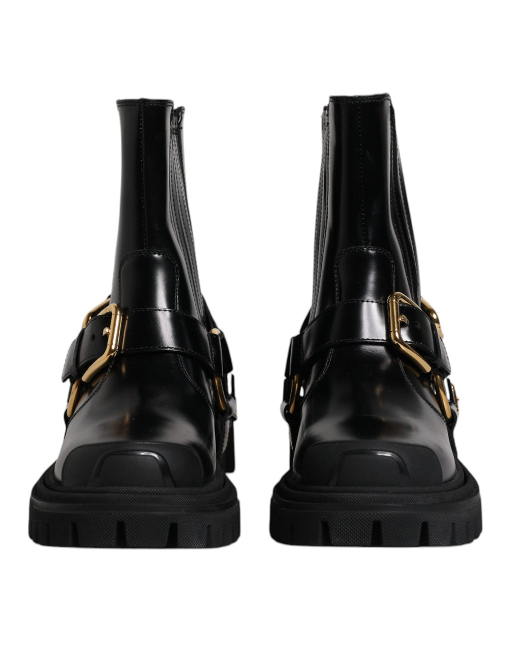 Chaussures de randonnée extensibles à enfiler en cuir noir Dolce &amp; Gabbana