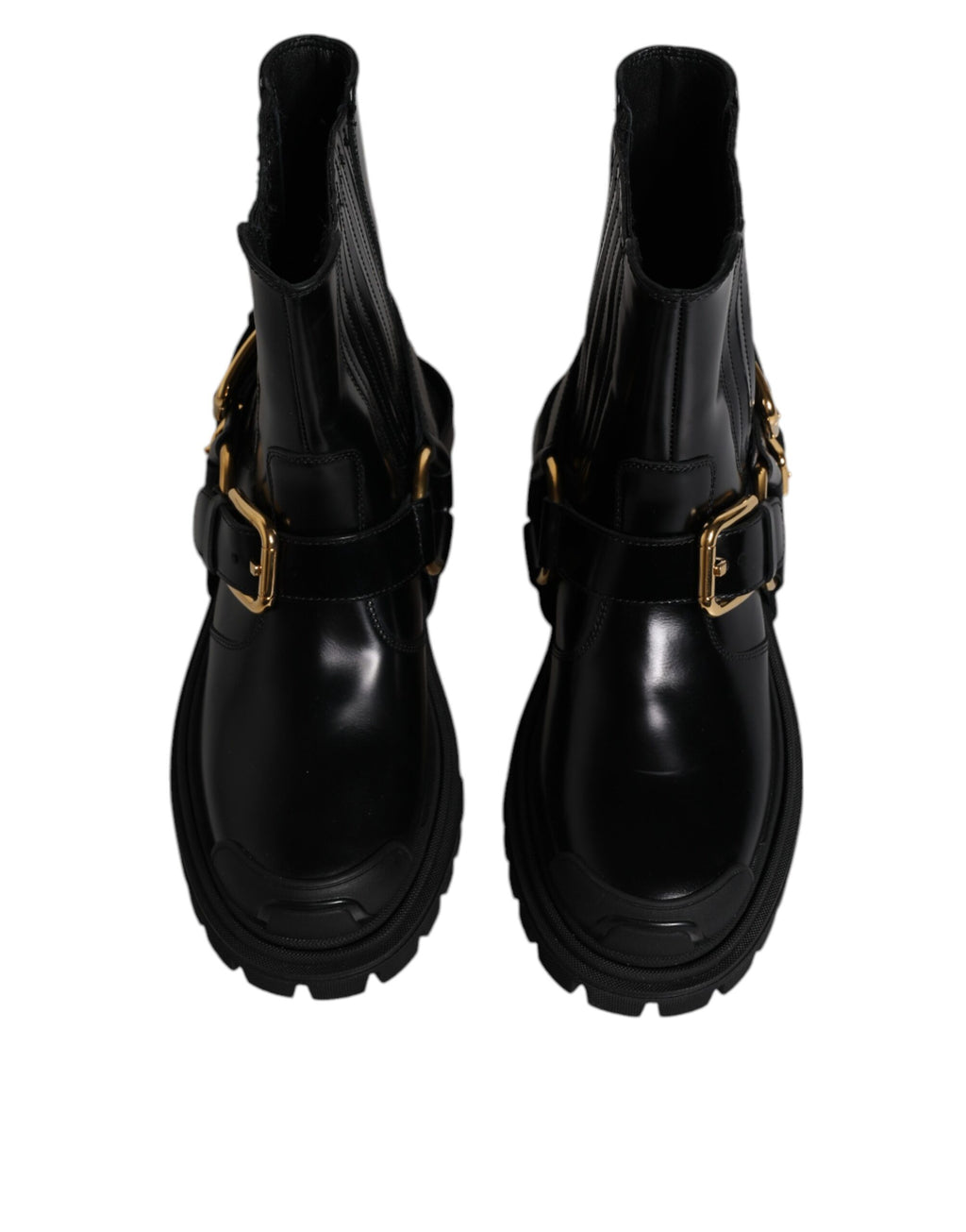 Chaussures de randonnée extensibles à enfiler en cuir noir Dolce &amp; Gabbana