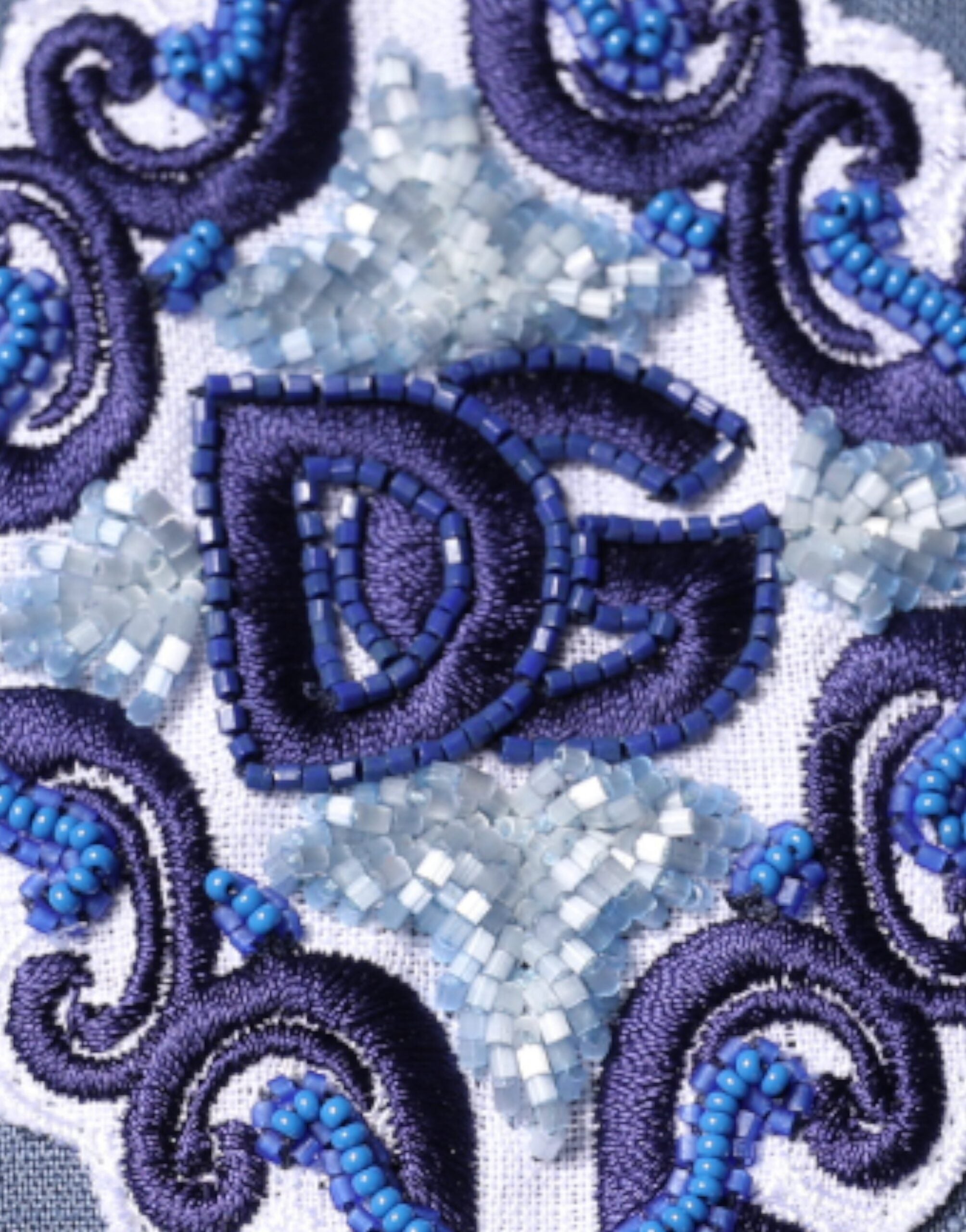 Chemise décontractée boutonnée à manches longues et logo bleu Dolce &amp; Gabbana