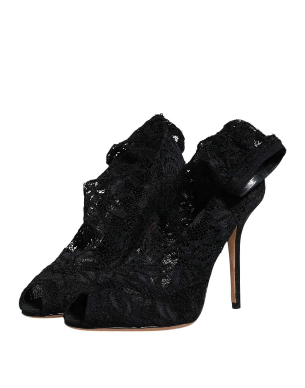 Dolce &amp; Gabbana – Schwarze Stiefel mit Stretch-Absatz und halbhoher Spitze