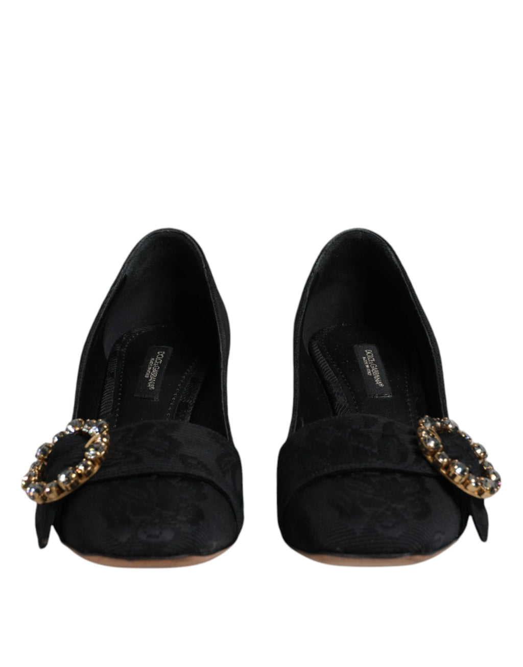Escarpins à talons et cristaux Dolce &amp; Gabbana en brocart noir