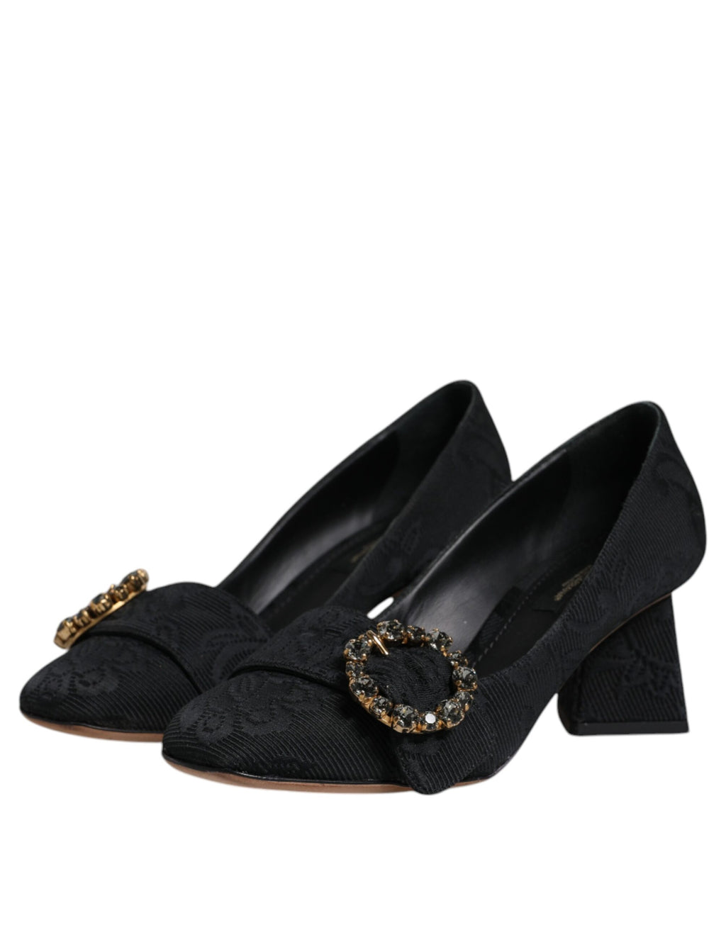 Escarpins à talons et cristaux Dolce &amp; Gabbana en brocart noir