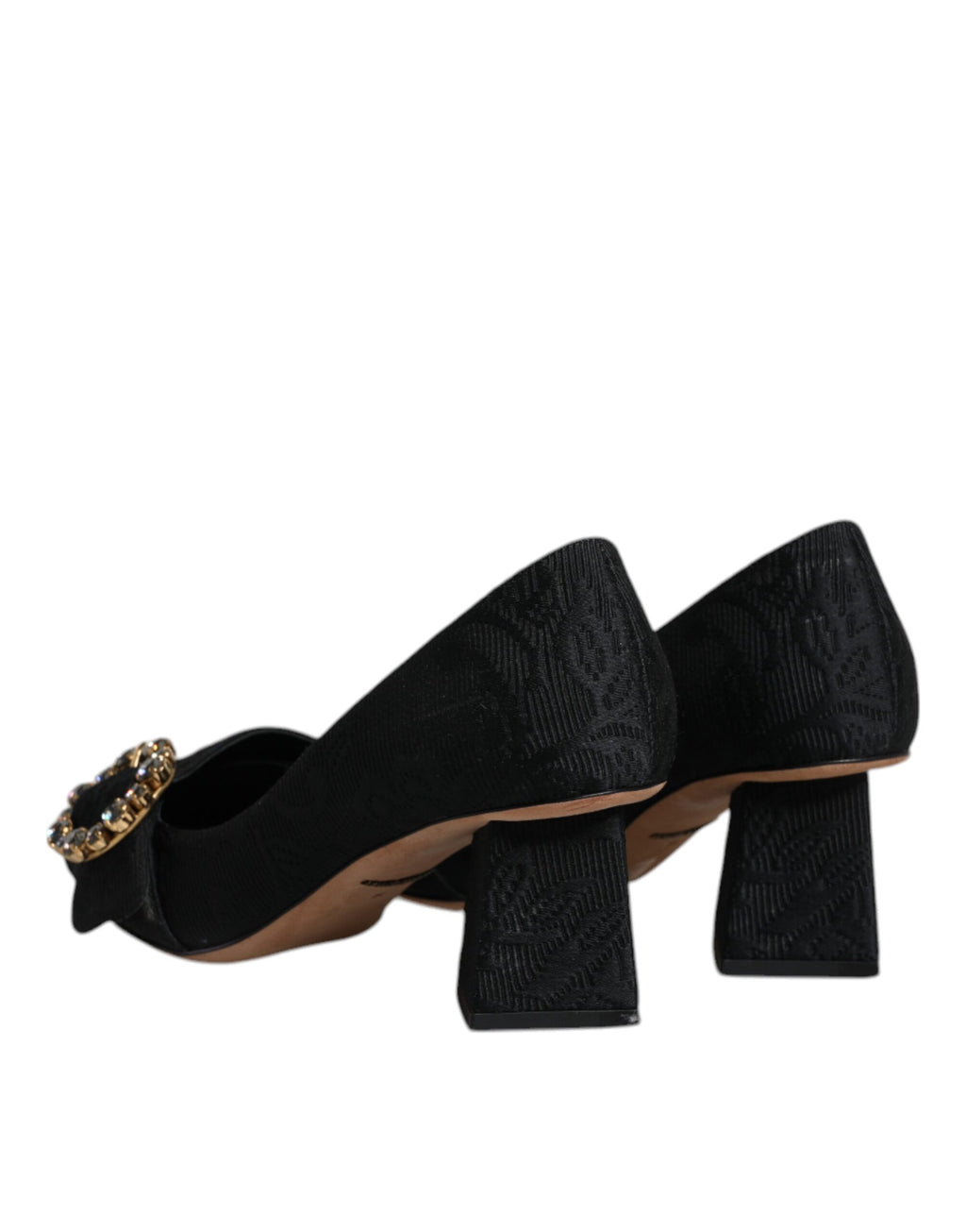Escarpins à talons et cristaux Dolce &amp; Gabbana en brocart noir