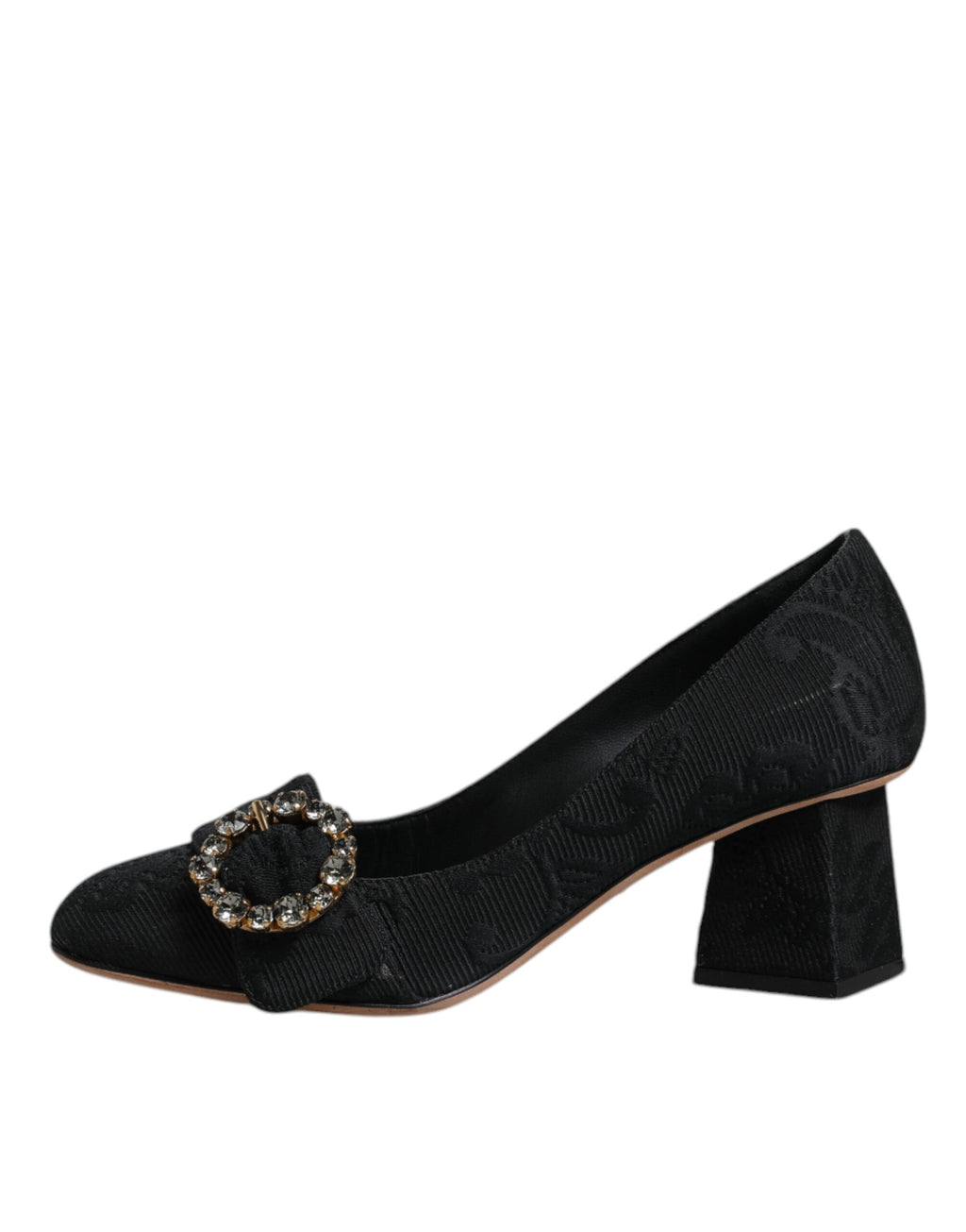 Escarpins à talons et cristaux Dolce &amp; Gabbana en brocart noir