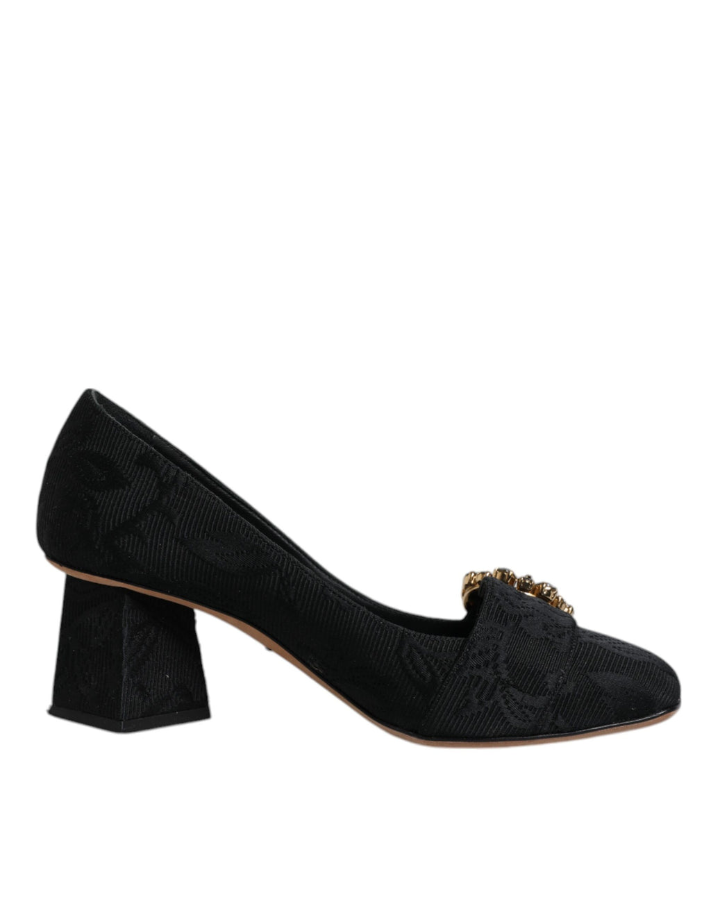 Escarpins à talons et cristaux Dolce &amp; Gabbana en brocart noir