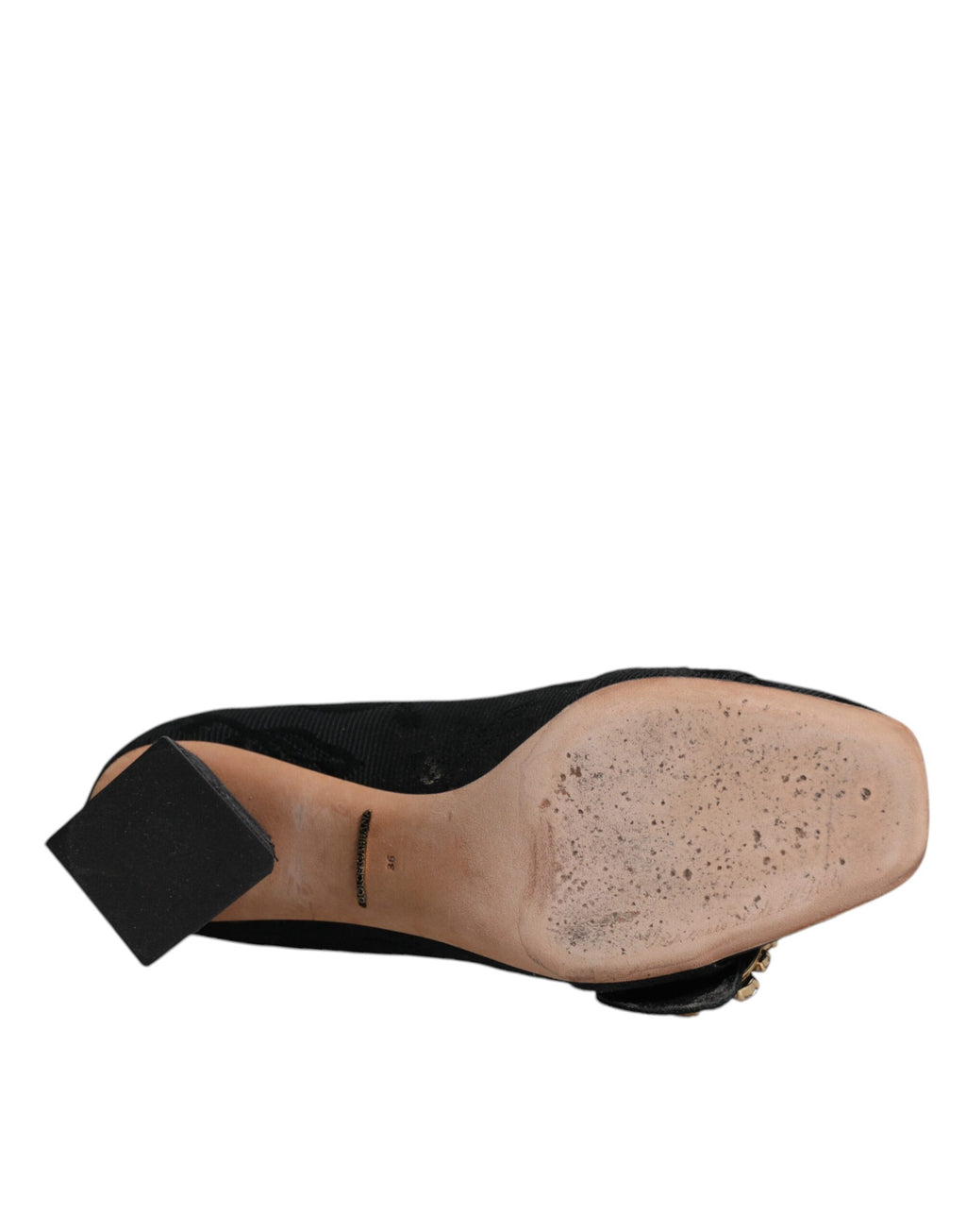 Escarpins à talons et cristaux Dolce &amp; Gabbana en brocart noir