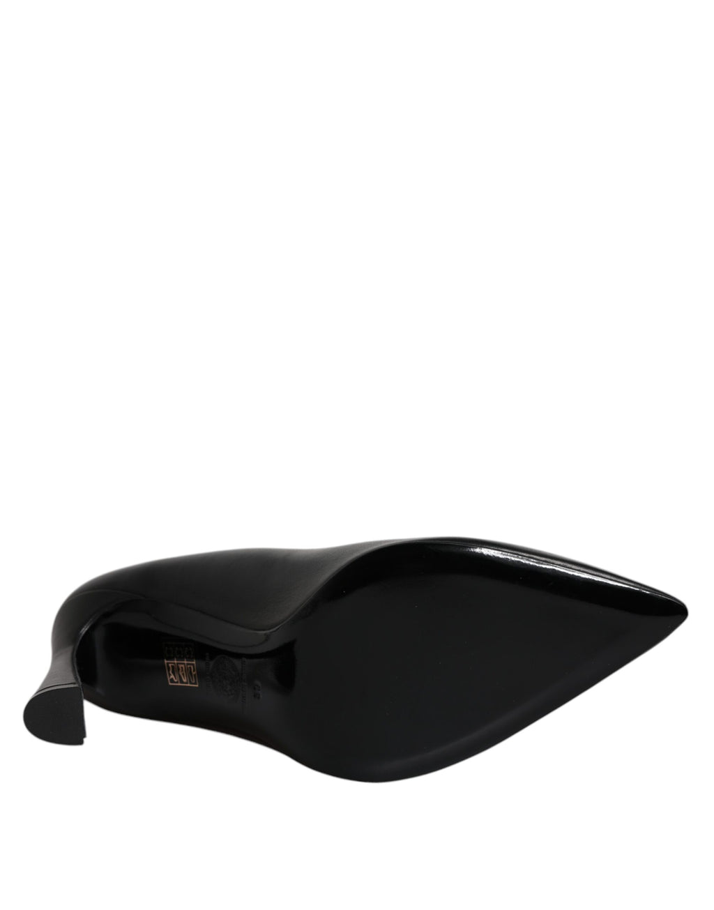 Versace – Pumps mit Logo-Schild aus schwarzem Leder