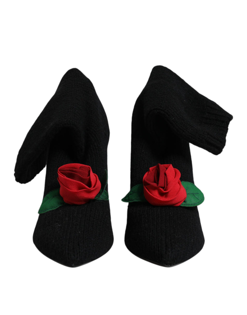 Dolce &amp; Gabbana Schwarze Stiletto-Absätze, wadenlange Stiefel