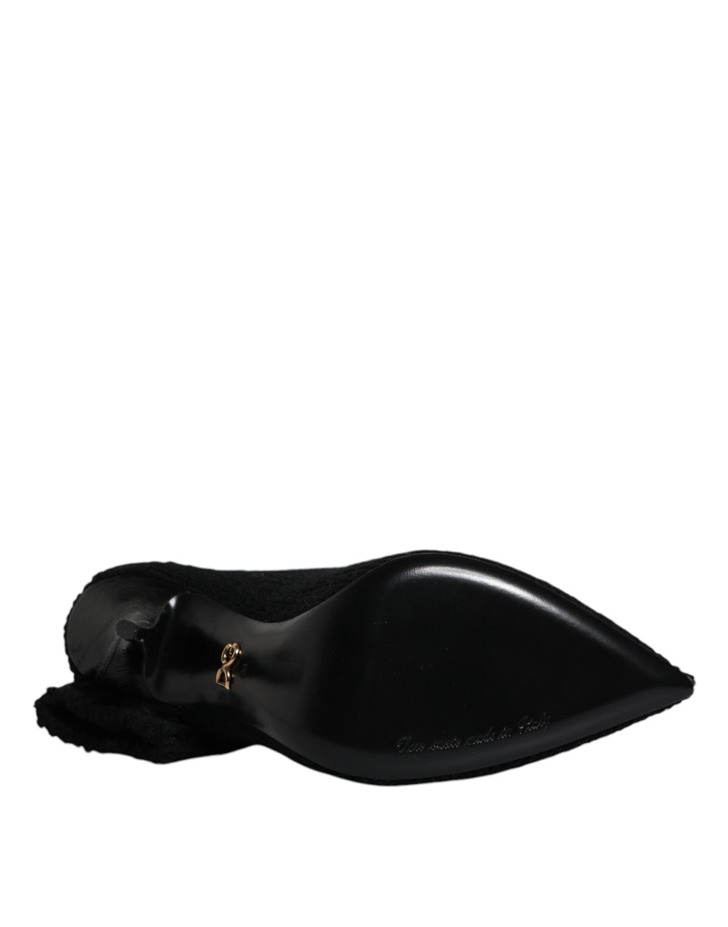 Dolce &amp; Gabbana Schwarze Stiletto-Absätze, wadenlange Stiefel