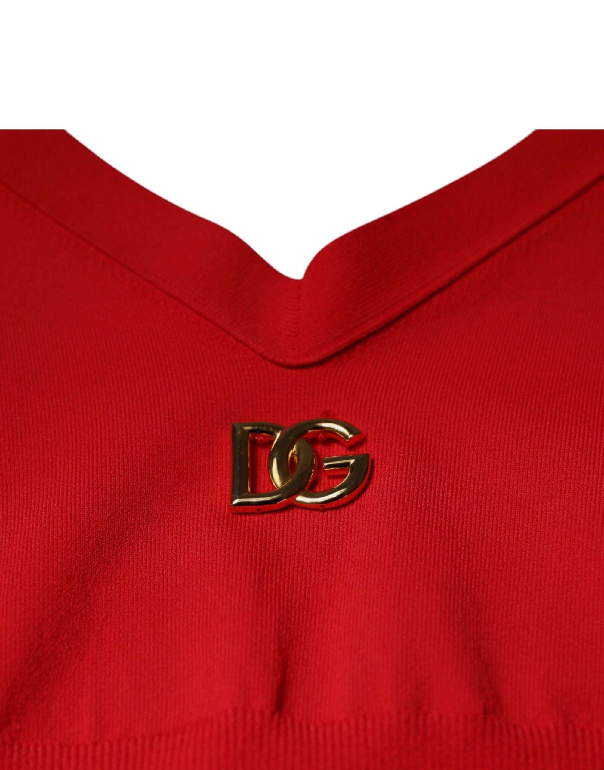Débardeur court dos nu sans manches en viscose rouge Dolce &amp; Gabbana