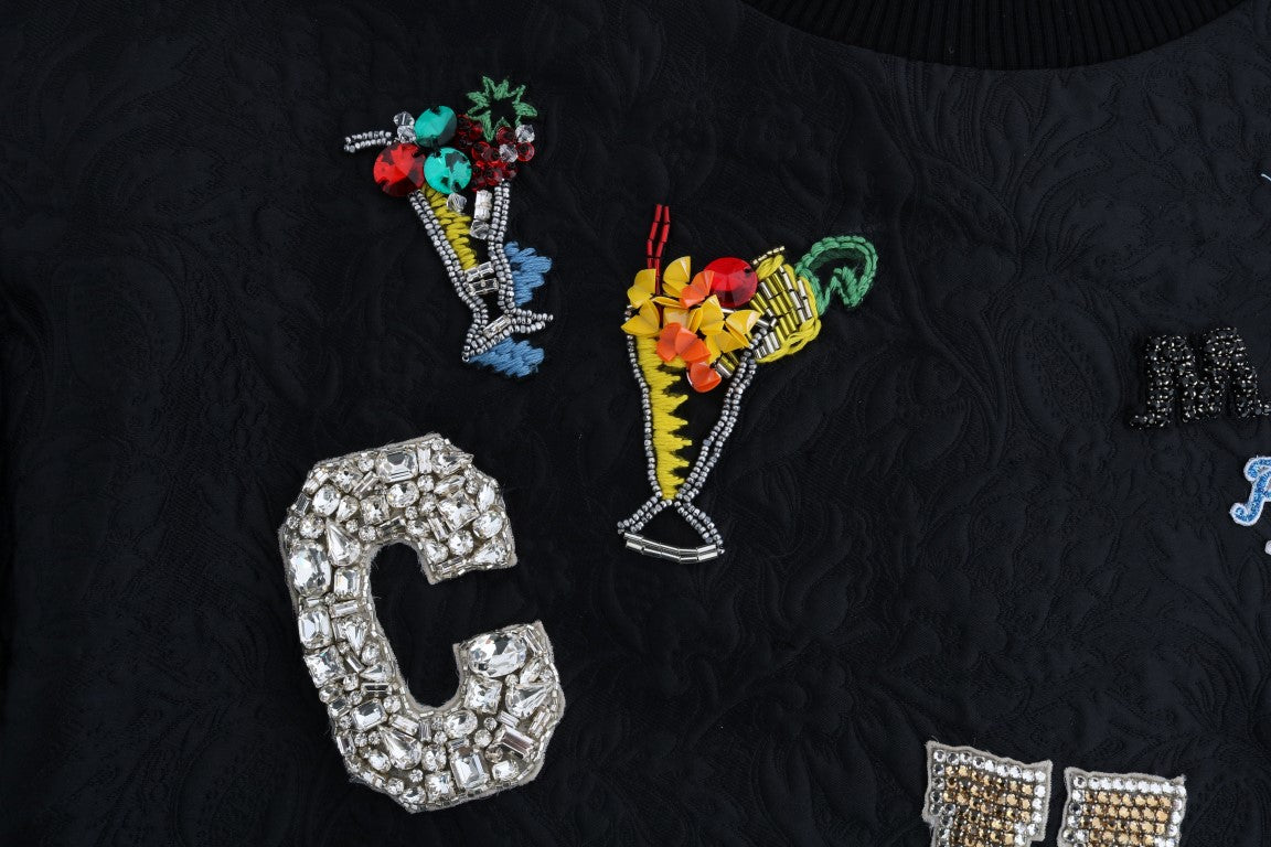 Dolce &amp; Gabbana – Schwarzer Pullover mit verzaubertem Kristall