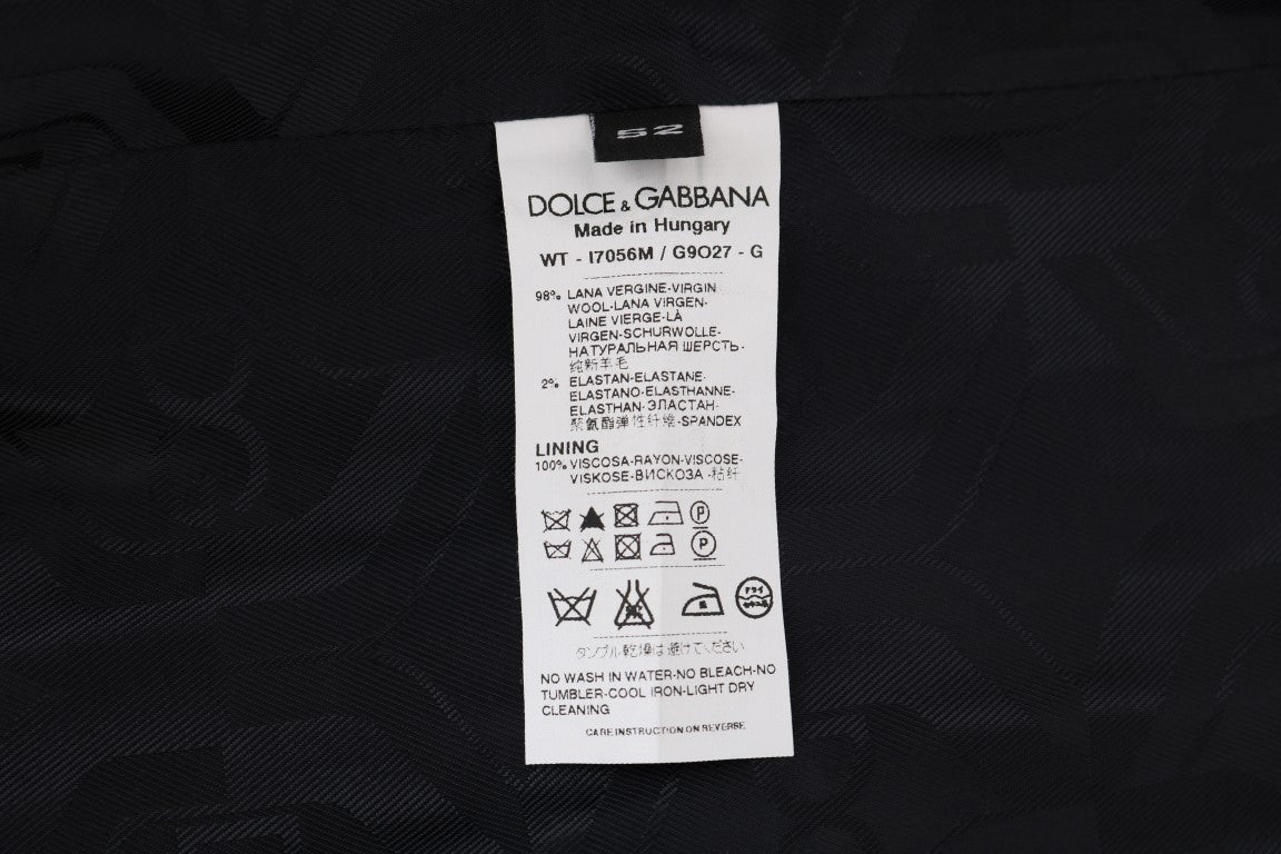 Dolce &amp; Gabbana Élégant gilet en laine mélangée à rayures grises