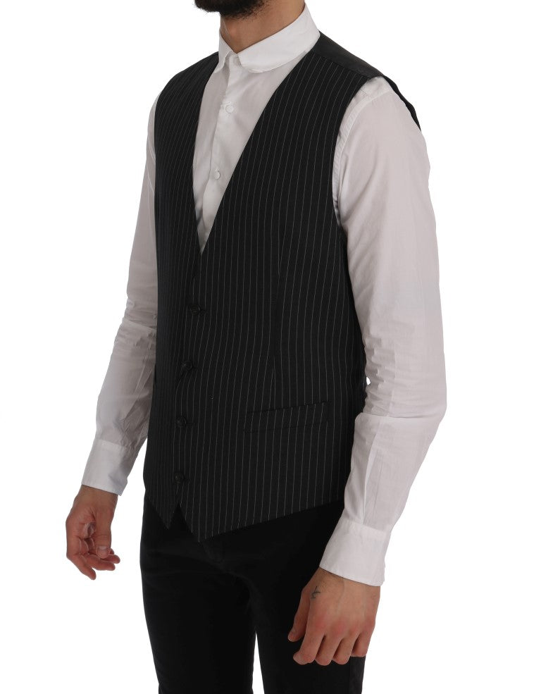 Gilet élégant à rayures grises Dolce &amp; Gabbana