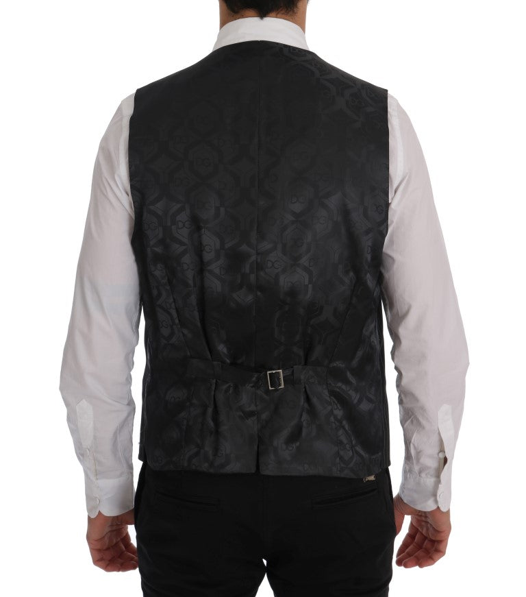 Gilet élégant à rayures grises Dolce &amp; Gabbana