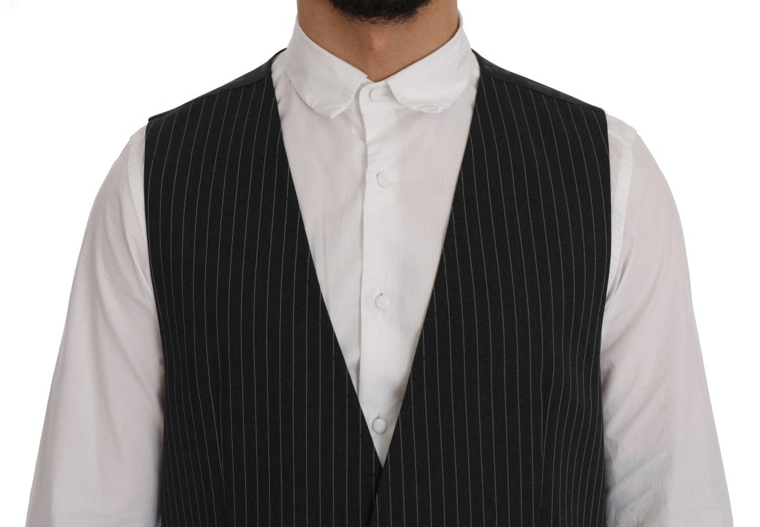 Gilet élégant à rayures grises Dolce &amp; Gabbana