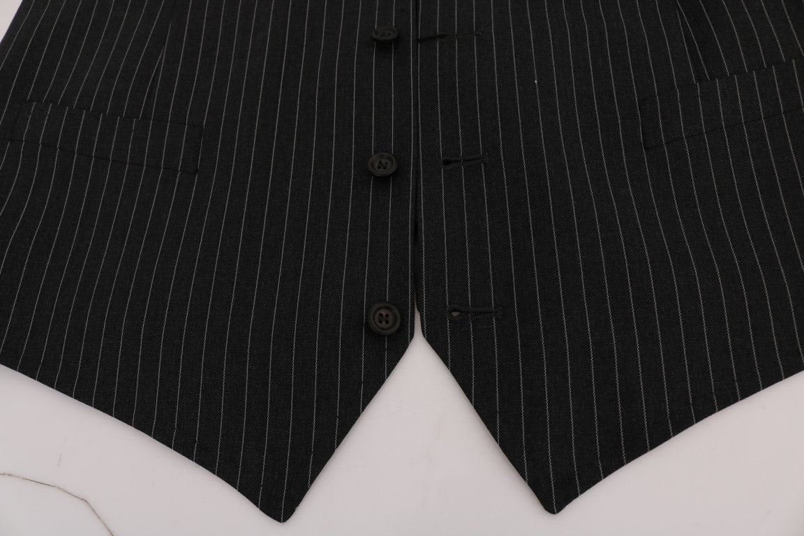 Gilet élégant à rayures grises Dolce &amp; Gabbana