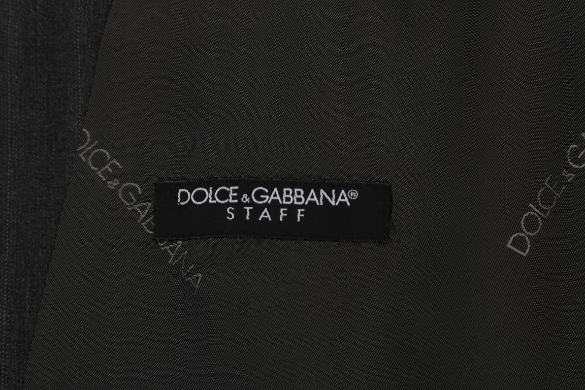 Dolce &amp; Gabbana Élégant gilet à simple boutonnage à rayures grises