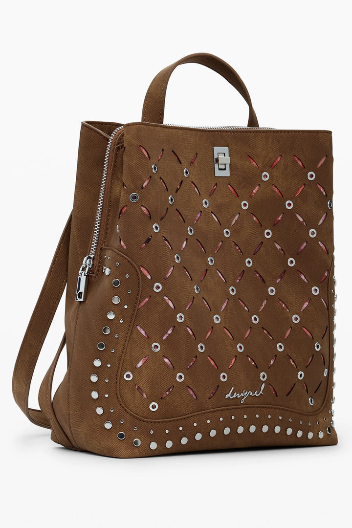 DESIGUAL WOMEN&#39;S BROWN BACKPACK