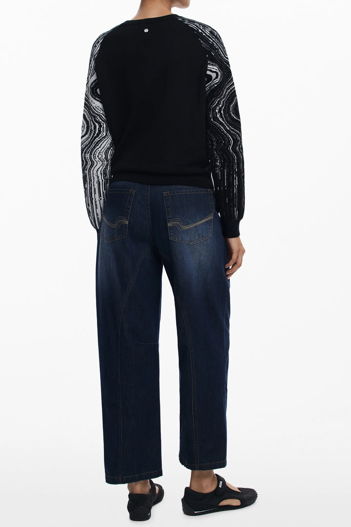 DESIGUAL WOMEN&#39;S BLACK SWEATER