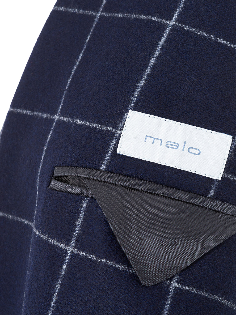 Blue wool jacket with contrasting checks