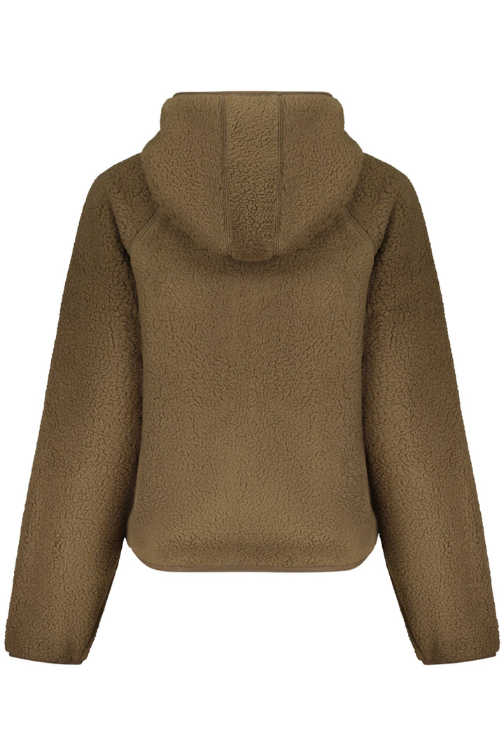 GUESS JEANS WOMEN S BROWN ZIP-UP SWEATSHIRT