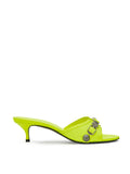 Balenciaga Cagole Mule Heels in Fluorescent Yellow with Studs – Siebentaschen