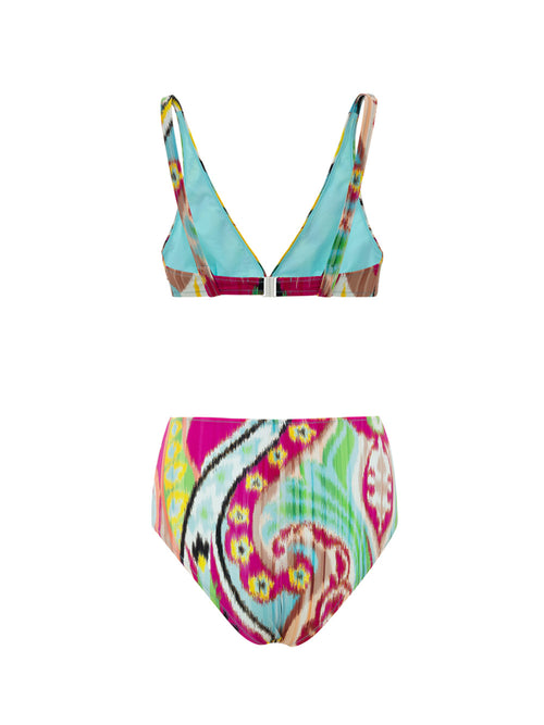 Etro Multicolor Paisley High-Waist Bikini Set – Siebentaschen