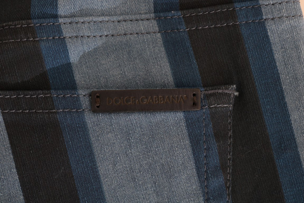 Dolce &amp; Gabbana Schicke blau gestreifte Slim Fit Girly Jeans