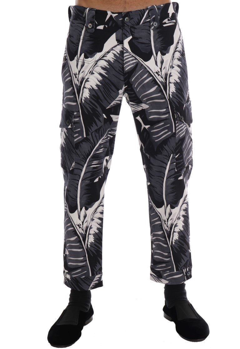 Pantalon capri décontracté élégant Dolce &amp; Gabbana à imprimé feuille de bananier