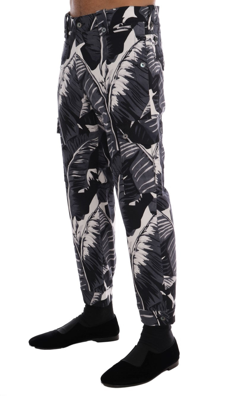 Pantalon capri décontracté élégant Dolce &amp; Gabbana à imprimé feuille de bananier